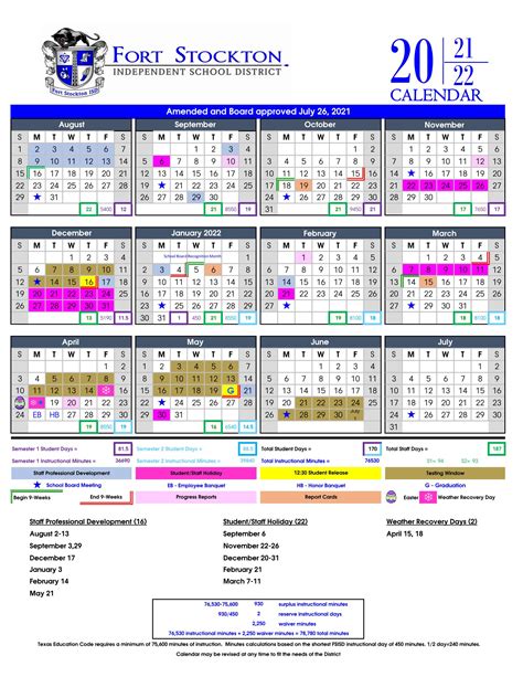 Stockton Usd Calendar